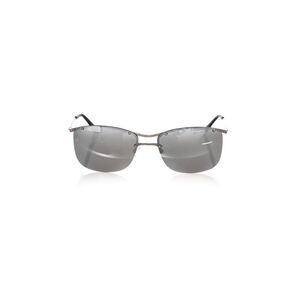 Frankie Morello Silver Metallic Fibre Men Men's Sunglass